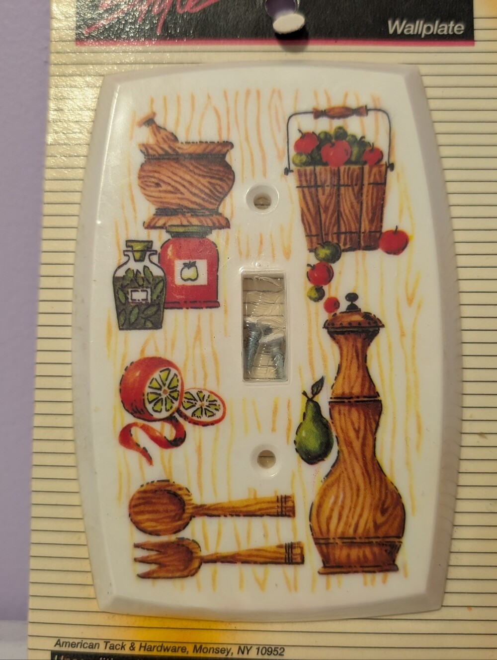 NOS Vintage 1970’s Kitchen Switch plate Country Granny Core Retro Cottagecore